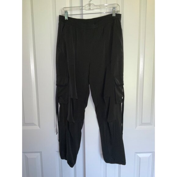 Chico’s Black Label tie pocket cargo black pants size 1 Medium - Picture 5 of 9